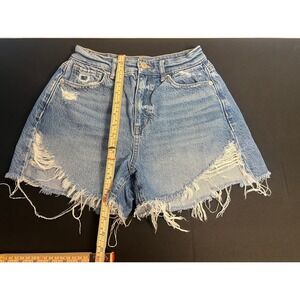American Eagle Dream Jean High Waisted Distressed Denim Shorts Light Wash 26